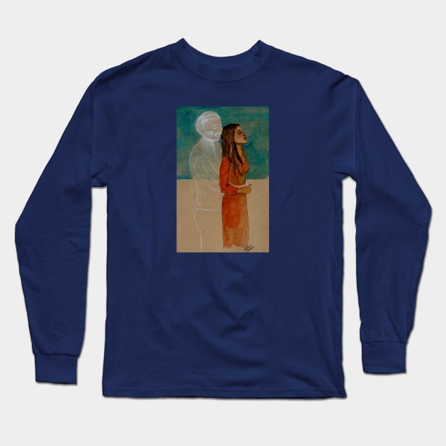 Spiritual Ghost Hug Long Sleeve T-Shirt by Anitra's Unique Designs